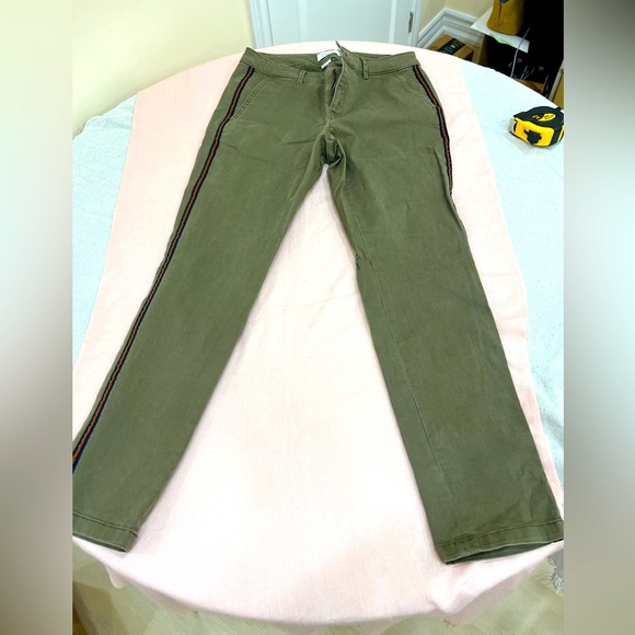 Calvin Klein Olive Chinos with Side Stripes - Picture 1 of 8